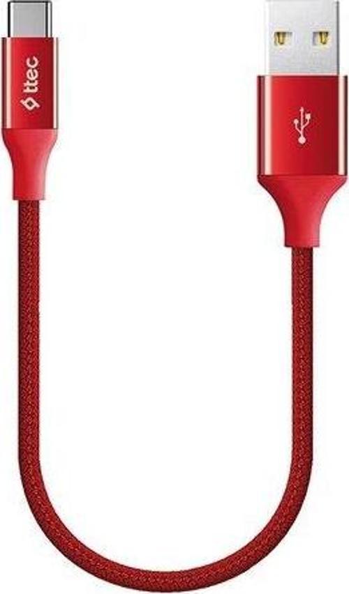 AlumiCable Mini 30 cm 2DK26K Kırmızı Type-C Şarj Kablosu