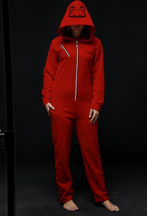 La Casa De Papel Kırmızı Kadın Tulum Pijama Takımı