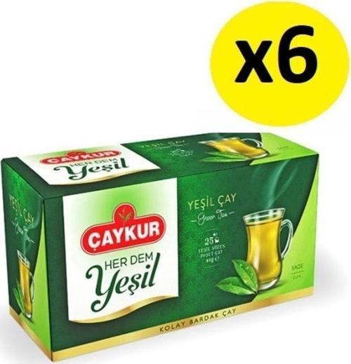 Yeşil Çay Bardak Poşet (Sade) 40Gr 6 Adet