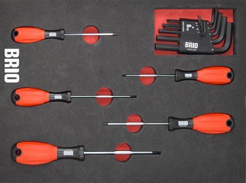 Tornavida Torx Seti Ve Allen Seti 14 Parça Sünger Yataklı (Tork Alyan Seti)