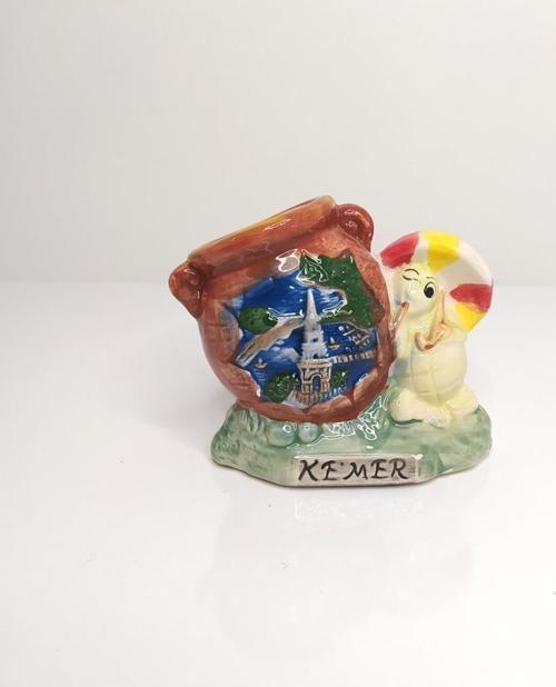 Şemsiyeli Kaplumbaga Kürdanlık Kemer Yazılı Seramik Yaratıcı