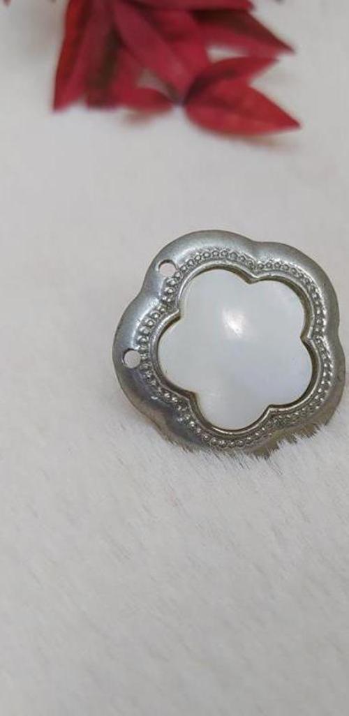 Hdmarketim Kadın Yüzük Dogal  Beyaz Akik Taşlı Ayarlanabilir Ölçü