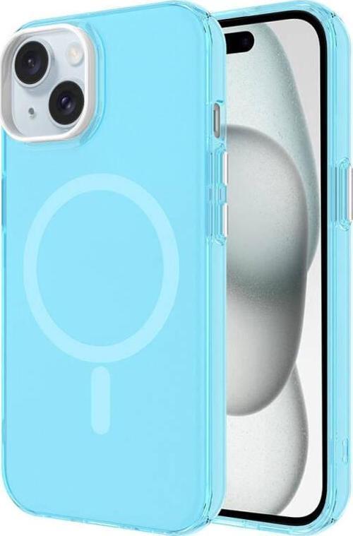 Apple iPhone 15 Plus Kılıf Zore Magsafe Şarj Özellikli Buzlu Transparan C-Pro Sert Kapak