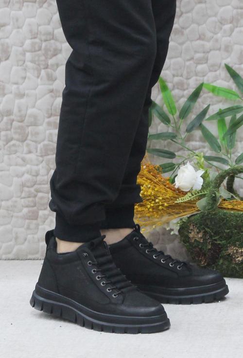 24867 Siyah  Ürün Hakiki Deri Erkek Bot