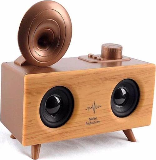 Antika Klasik Ahşap Bluetooth Hoparlör Fm Radyo Gramofon B6