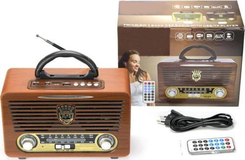 Bluetooth Şarjlı Nostaljik Radyo Usb Sd Kart Girişli Kumandalı Radyo Mp3