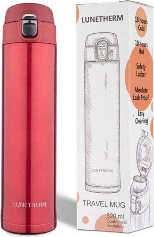 Sızdırmaz Vakumlu Çelik Termos 520 ml Kırmızı