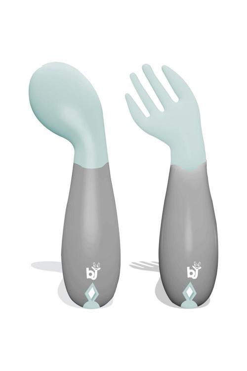 Açılı Mama Kaşık Çatal Takımı Yeşil