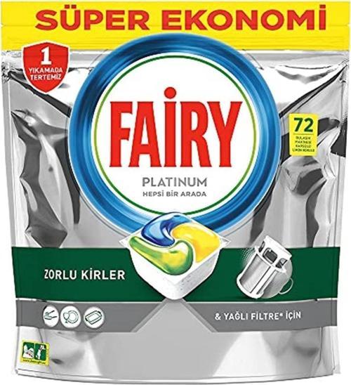 Platinum 72 Yıkama Bulaşık Makinesi Deterjanı Kapsülü Tableti Limon Kokulu
