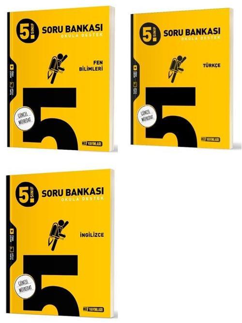 Hız 2025 5. Sınıf Fen Bilimleri + Türkçe + İngilizce Soru Seti 3 Kitap