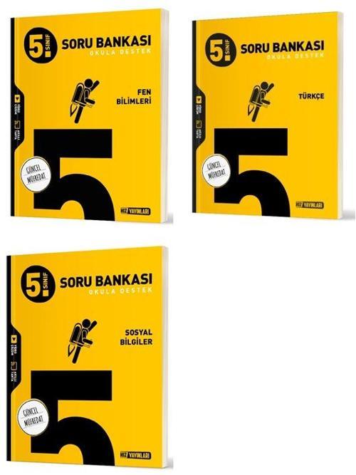 Hız 2025 5. Sınıf Fen Bilimleri + Türkçe + Sosyal Soru Seti 3 Kitap