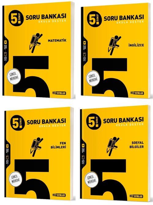 Hız 2025 5. Sınıf Matematik İngilizce Fen Sosyal Soru Seti 4 Kitap