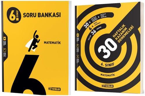 Hız 2025 6. Sınıf Matematik Soru + 36 Haftalık Deneme Seti 2 Kitap