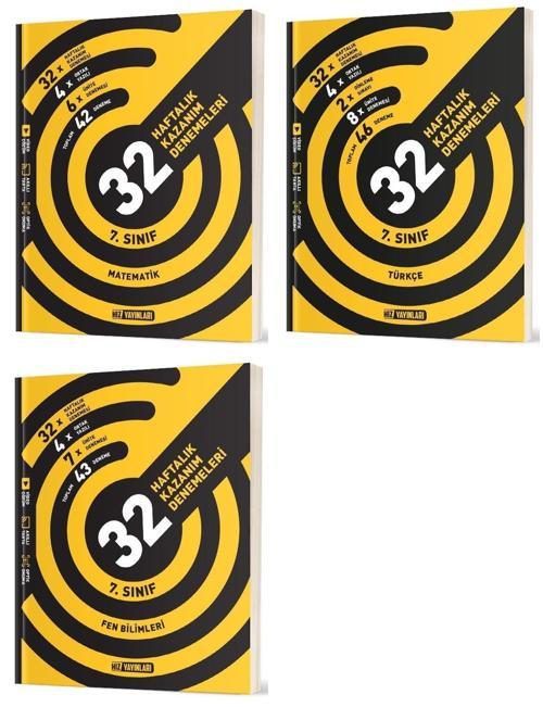 Hız 2025 7. Sınıf Matematik + Türkçe + Fen 36 Haftalık Deneme Seti 3 Kitap