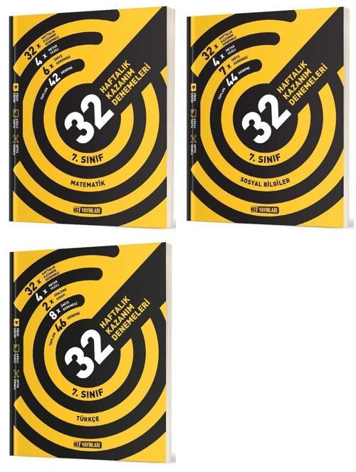 Hız 2025 7. Sınıf Matematik + Türkçe + Sosyal 36 Haftalık Deneme Seti 3 Kitap