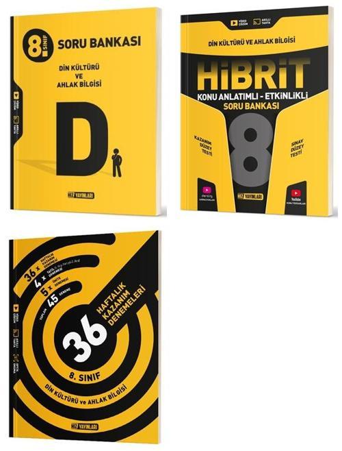 Hız 2025 8. Sınıf Din Kültürü Soru Bankası + Hibrit + 36 Haftalık Deneme Seti 3 Kitap