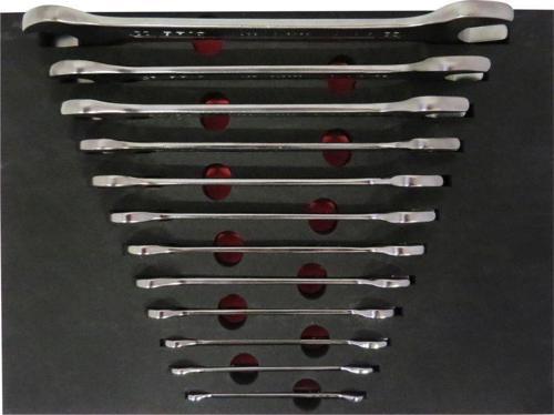 Anahtar İki Ağız Set 12 Parça 6X7-30X32 Sünger Yataklı