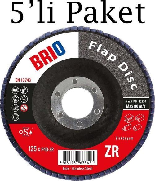 Flap Disk 125XP40 Zr 5'li Paket