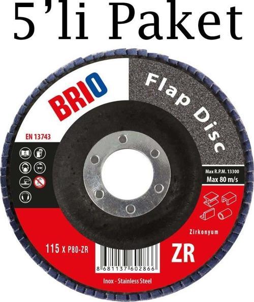 Flap Disk 180Xp80 Zr 5'li Paket