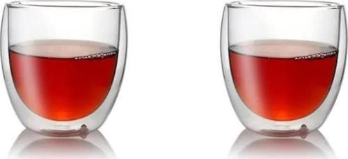 2 Adet 250 ml Çift Duvarlı Espresso Magnolia Tatlı Cam Bardak Çay Kahve Süt Kupa Bardak Borosilikat Çift Cidarlı Cam Bar