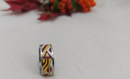 Bay Bayan Paslanmaz Sarı Kırmızı Tasarım Çelik yüzük Unisex