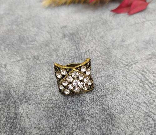 Hdmarketim Swaroski Taşlı Otantik Tasarım Kadın Yüzük Gold Renk