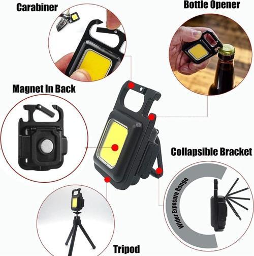Mini Kamp Feneri-Askılı Anahtarlıklı-30 Cob Led Askılı Kamp Lambası- Şarj Edilebilir Mıknatıslı