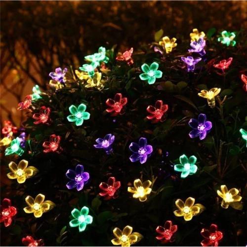 Çiçek Motifli Güneş Enerjili Led Solar Bahçe, Ağaç Işıldağı Çok Renkli (Multicolor) Renk