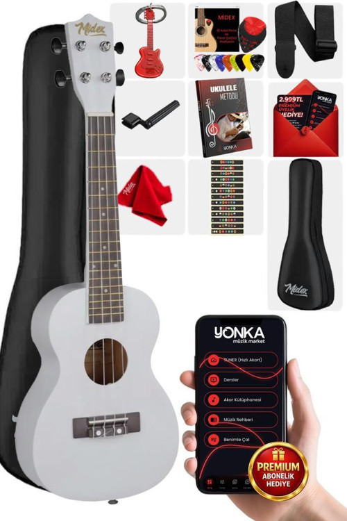 UKX-233WH Beyaz Concert Ukulele (Askı Çanta Metod Pena)