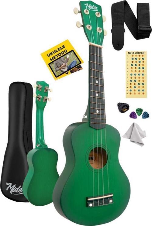 UKX-901GR Yeşil Soprano Ukulele (Askı Çanta Metod Pena)