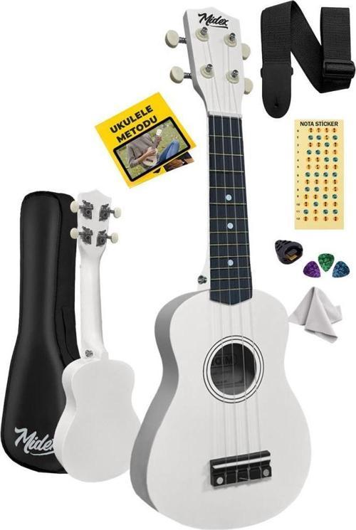 UKX-901WH Beyaz Soprano Ukulele (Askı Çanta Metod Pena)