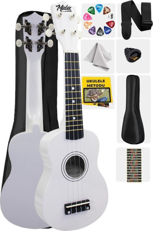 UKX-901WH Beyaz Soprano Ukulele (Askı Çanta Metod Pena)