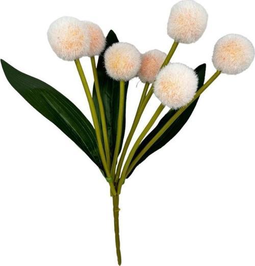 Yapay Çiçek Şampanya Rengi Pompon Çiçeği Dekoratif Yapay Çiçek 7 Toplu 30*20 cm