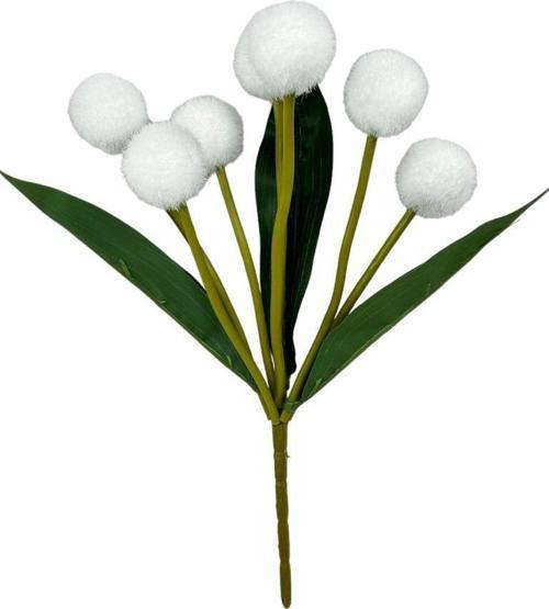 Yapay Çiçek Beyaz Pompon Çiçeği Dekoratif Yapay Çiçek 30*20 cm