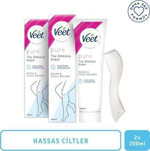 Pure 200ml Tüy Dökücü Krem Hassas Ciltler X 2