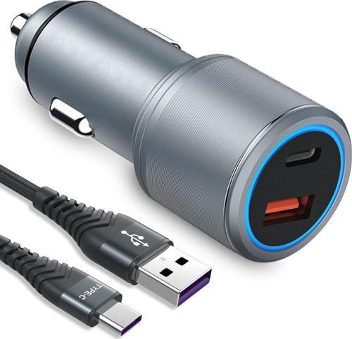 USB Type C Araç Şarj Cihazı - 2 Port, Hızlı Şarj 48W Çakmaklık Adaptörü