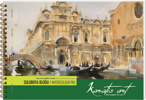 Karatis Suluboya Bloğu (Resim Defteri) Spiralli Art 300 Gram A4 12 Yaprak 488010-99