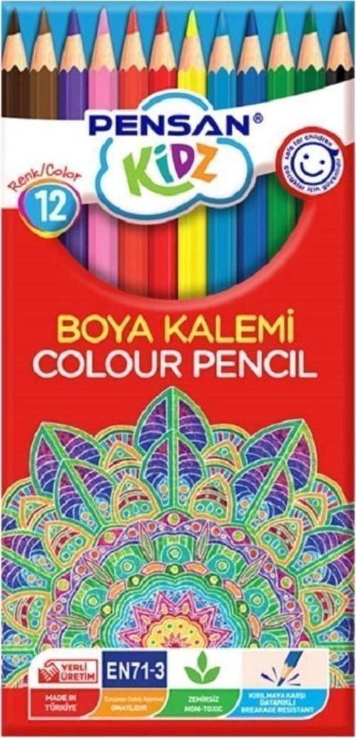 Kidz Kuru Boya Kalemi 12 Renk Tam Boy