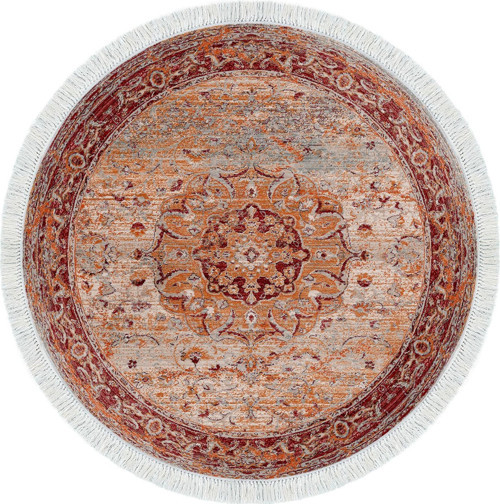 Eko Trend DJT Haı Yıkanabilir Kaymaz Taban P1356 Yuvarlak Vintage Turkuaz 2