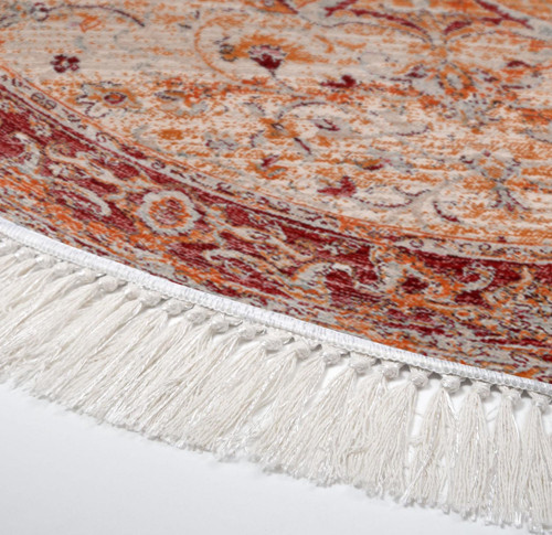 Eko Trend DJT Haı Yıkanabilir Kaymaz Taban P1356 Yuvarlak Vintage Turkuaz 4
