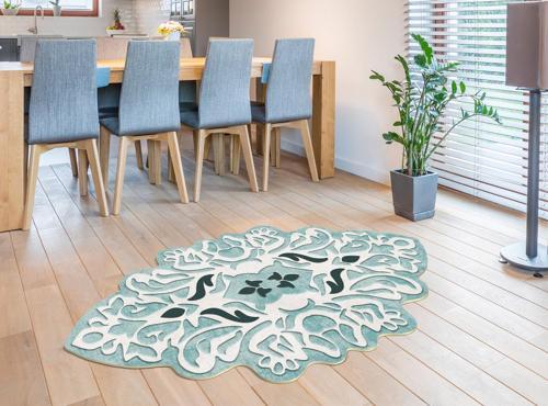 Figürlü Özel Kesim Halı 101 Mavi