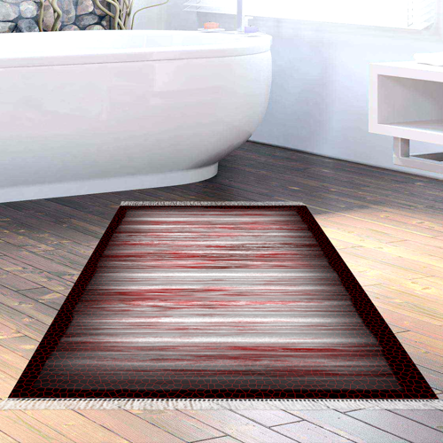 Eko Trend DJT Banyo Paspası Yıkanabilir Kaymaz Taban 1693 Modern Siyah Bordo