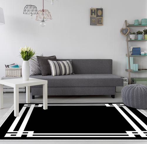 Eko Trend DJT Halı Yıkanabilir Kaymaz Taban 1669 Modern Siyah