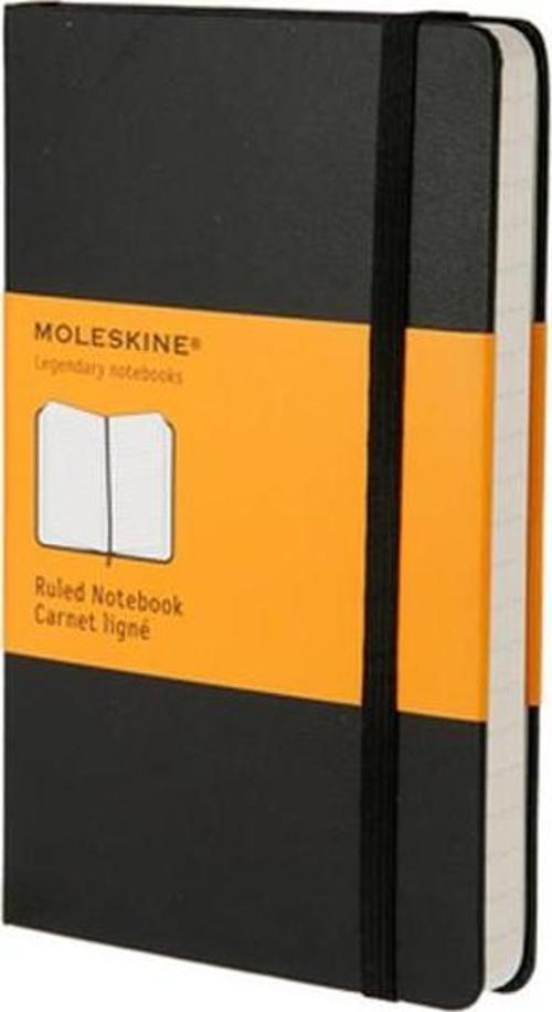 Klasik Cep Boy Sert Kapak Çizgili Defter Siyah