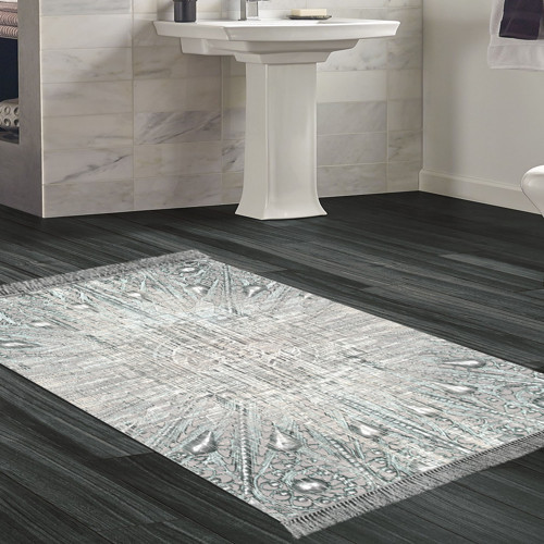 Eko Trend DJT Banyo Paspası Yıkanabilir Kaymaz Taban 743 Modern Pudra