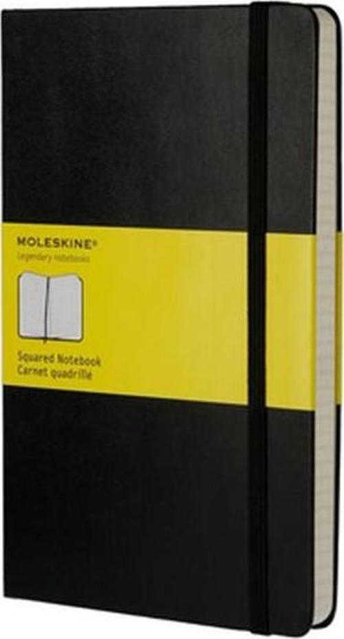 Klasik Büyük Boy Sert Kapak Kareli Defter Siyah