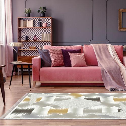 Eko Trend DJT Halı Yıkanabilir Kaymaz Taban S1030 Modern Krem