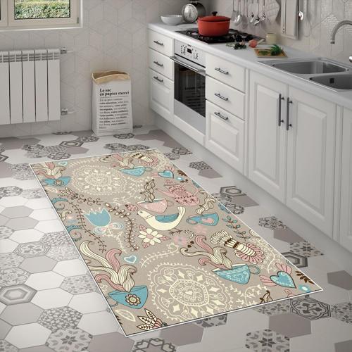 Alanur Trend Keçe Tabanlı Mutfak Halı Mu186 Bej