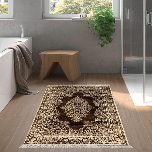 Eko Trend DJT Banyo Paspası Yıkanabilir Kaymaz Taban 761 Osmanlı Siyah