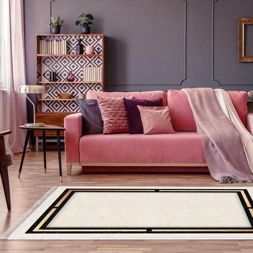 Eko Trend DJT Halı Yıkanabilir Kaymaz Taban F5006 Modern Bej